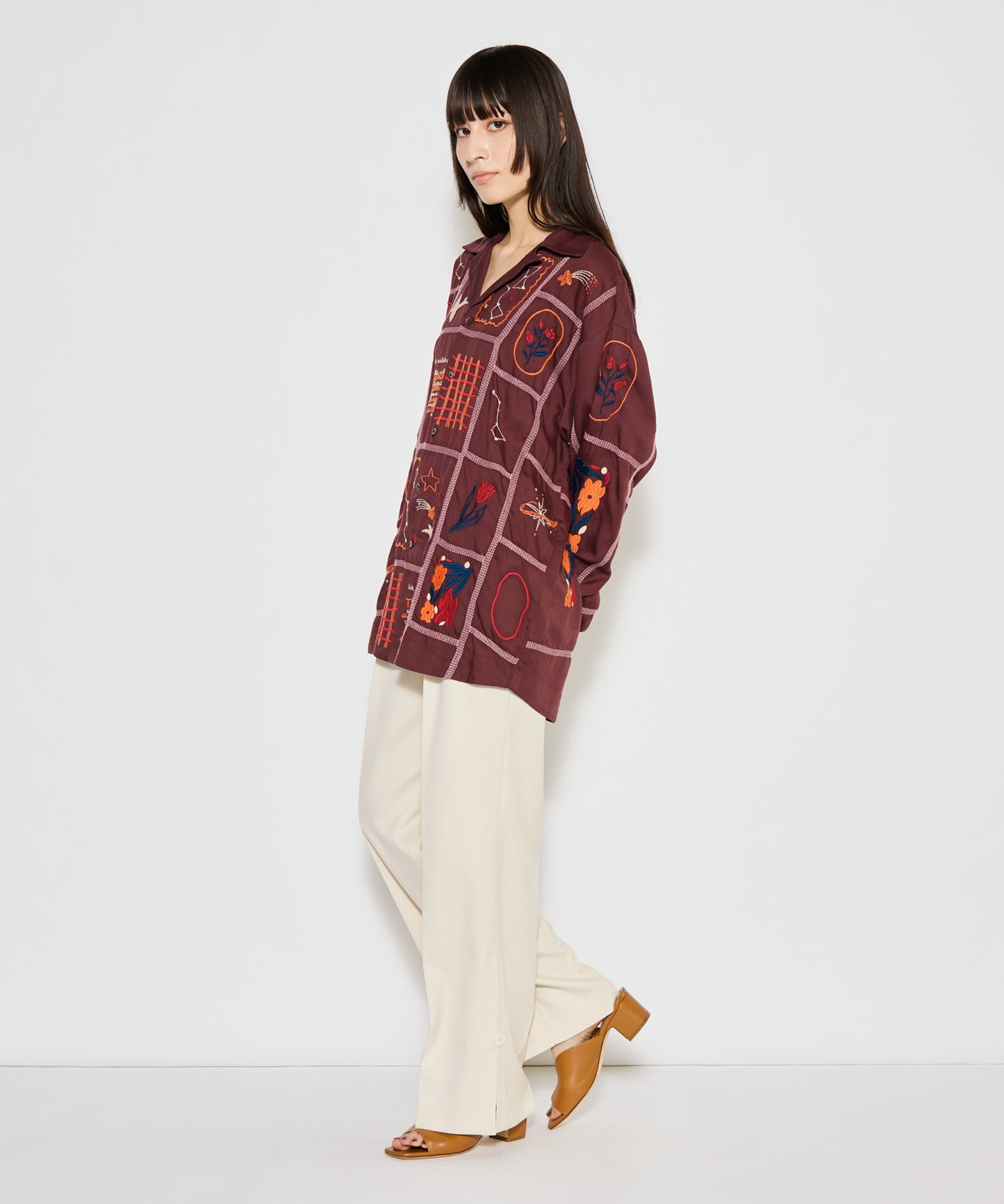 【MEN , WOMEN】LEIN / パッチワーク刺繍シャツ