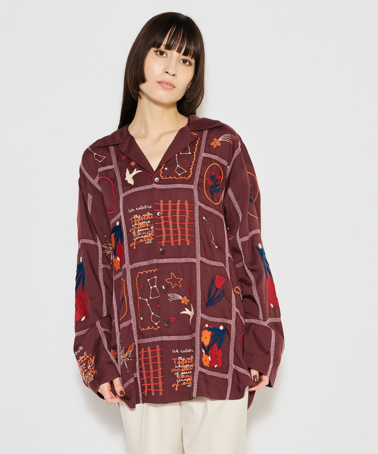 【MEN , WOMEN】LEIN / パッチワーク刺繍シャツ