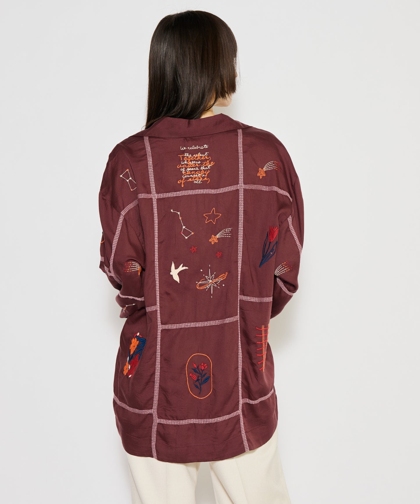 【MEN , WOMEN】LEIN / パッチワーク刺繍シャツ