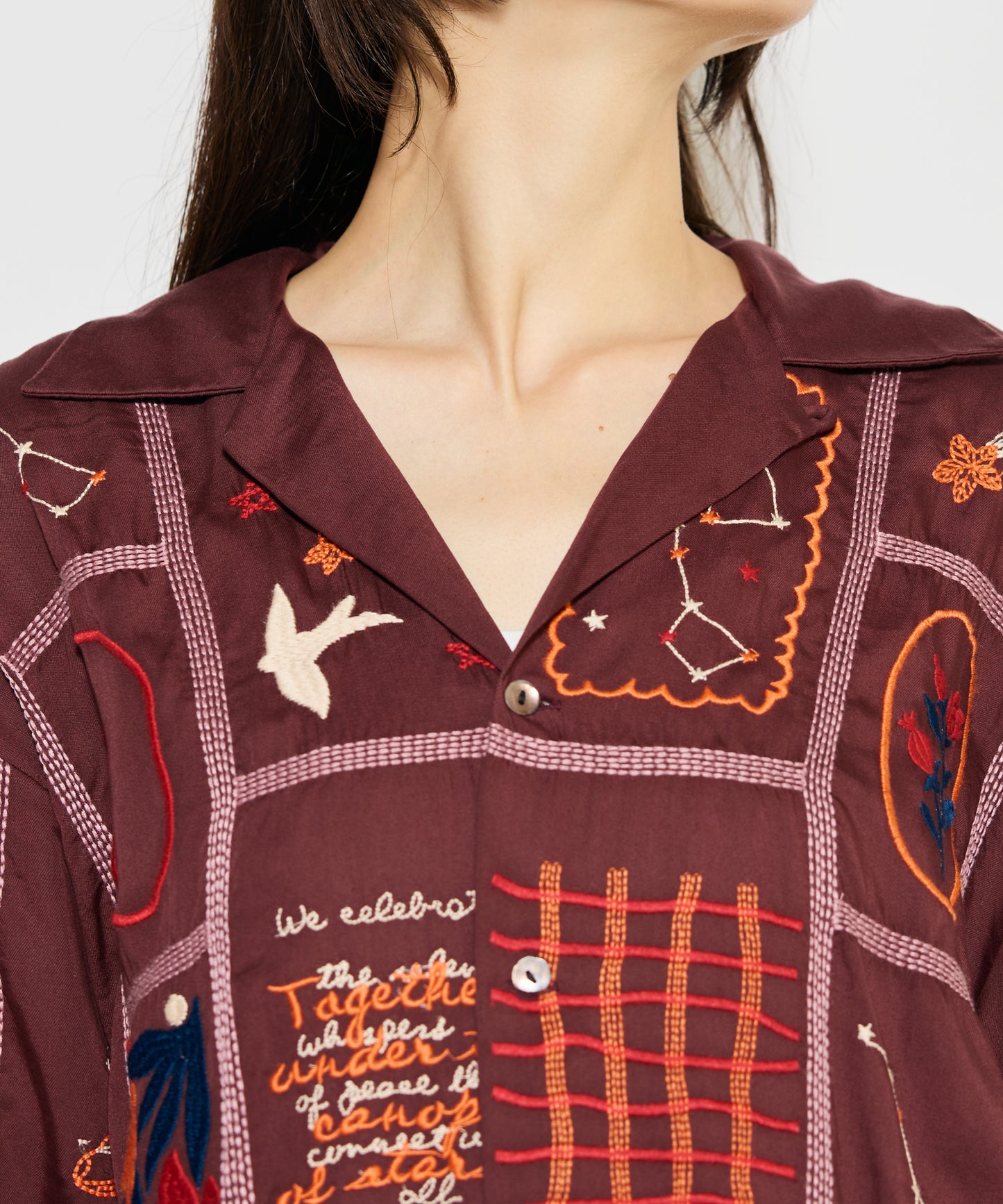 【MEN , WOMEN】LEIN / パッチワーク刺繍シャツ