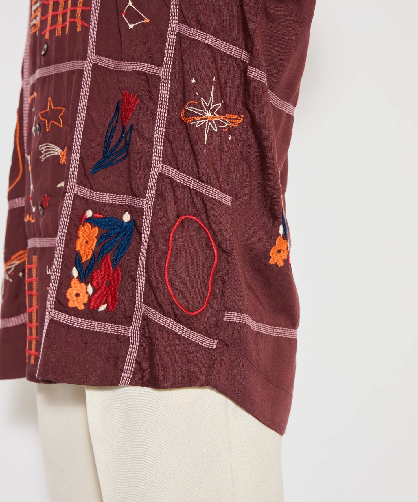 【MEN , WOMEN】LEIN / パッチワーク刺繍シャツ