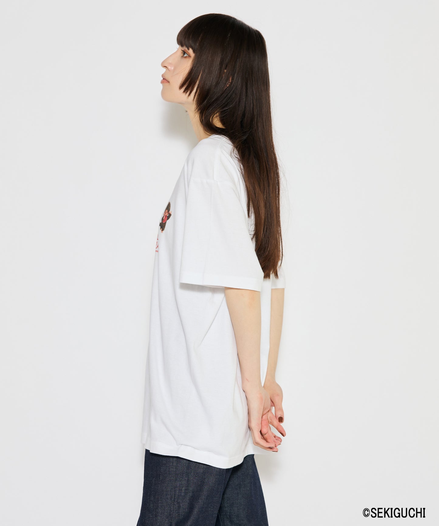 【MEN,WOMEN】モンチッチ ロゴプリントTシャツ