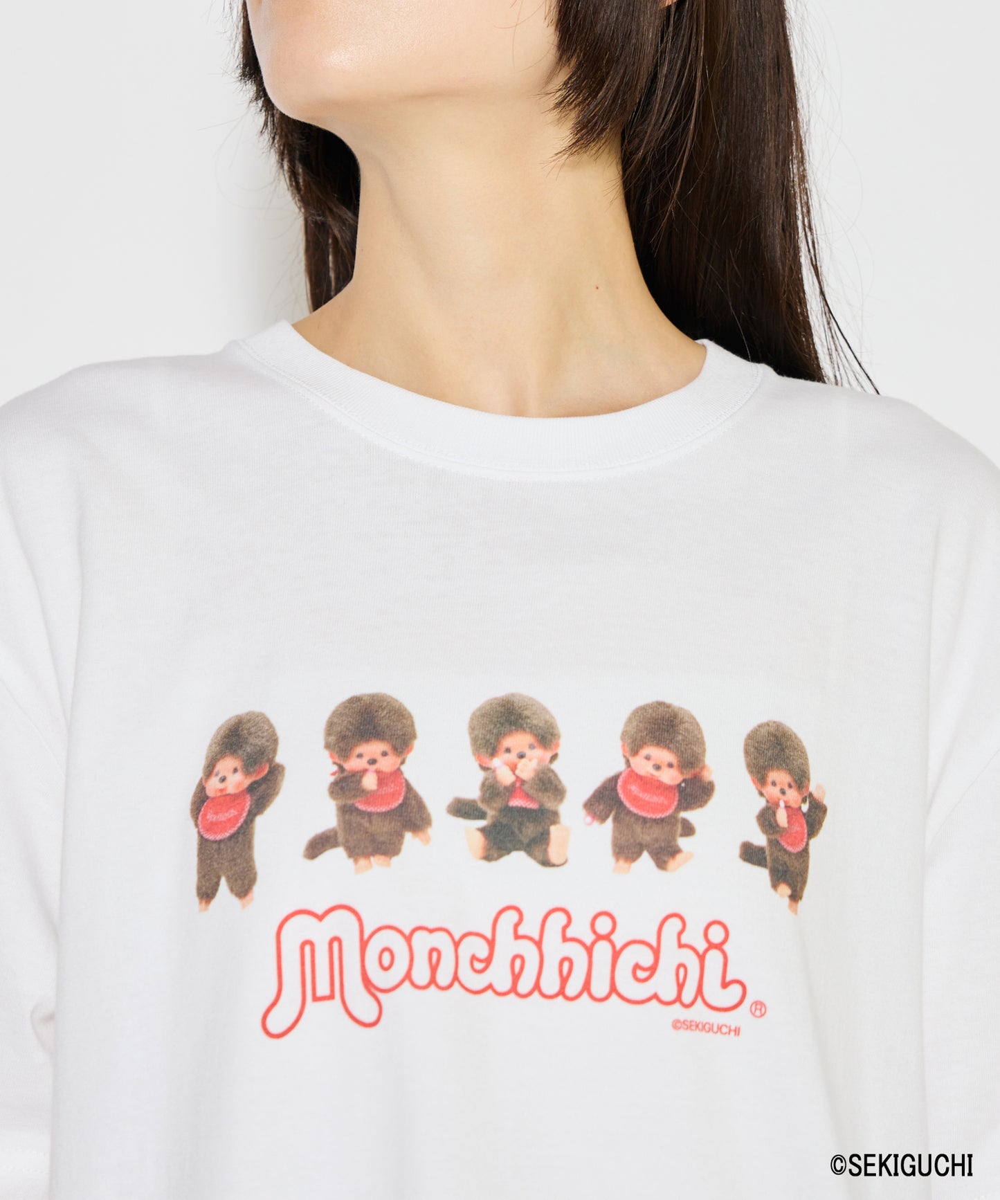 【MEN,WOMEN】モンチッチ ロゴプリントTシャツ