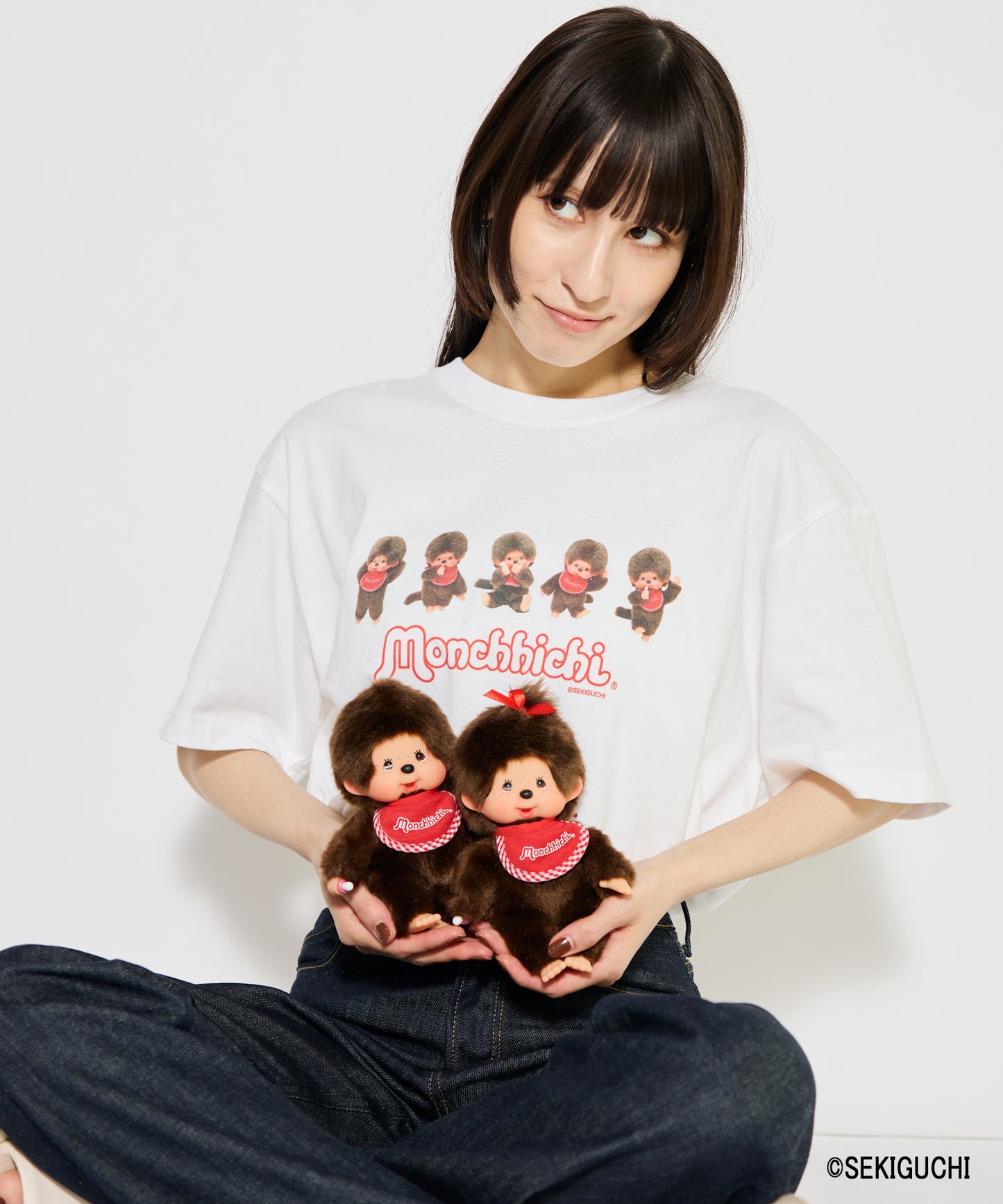 【MEN,WOMEN】Monchhichi / スタンダード S ブラウン 女の子