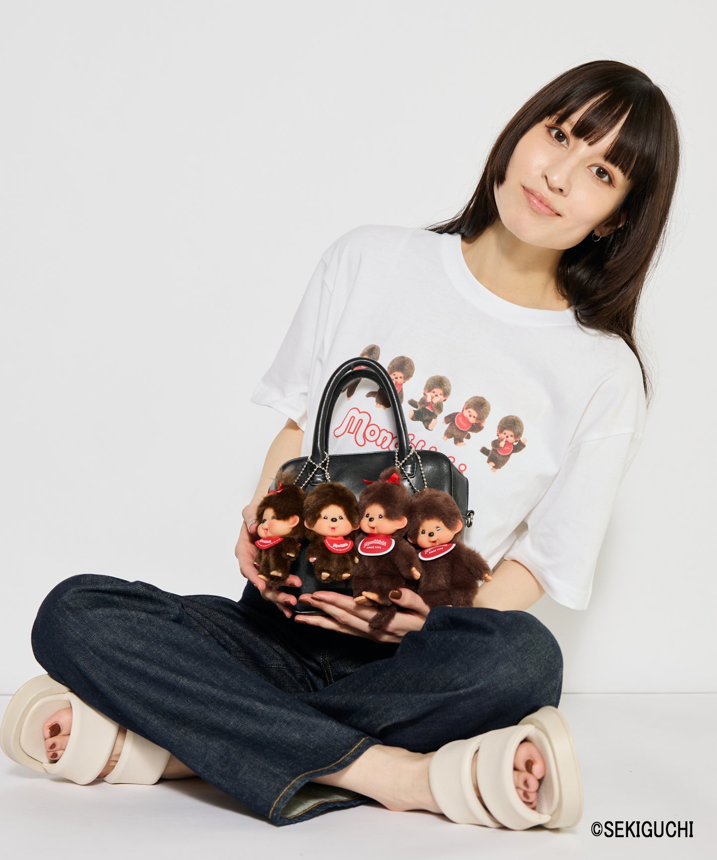 【MEN,WOMEN】Monchhichi / モンチッチ キーチェーン 女の子