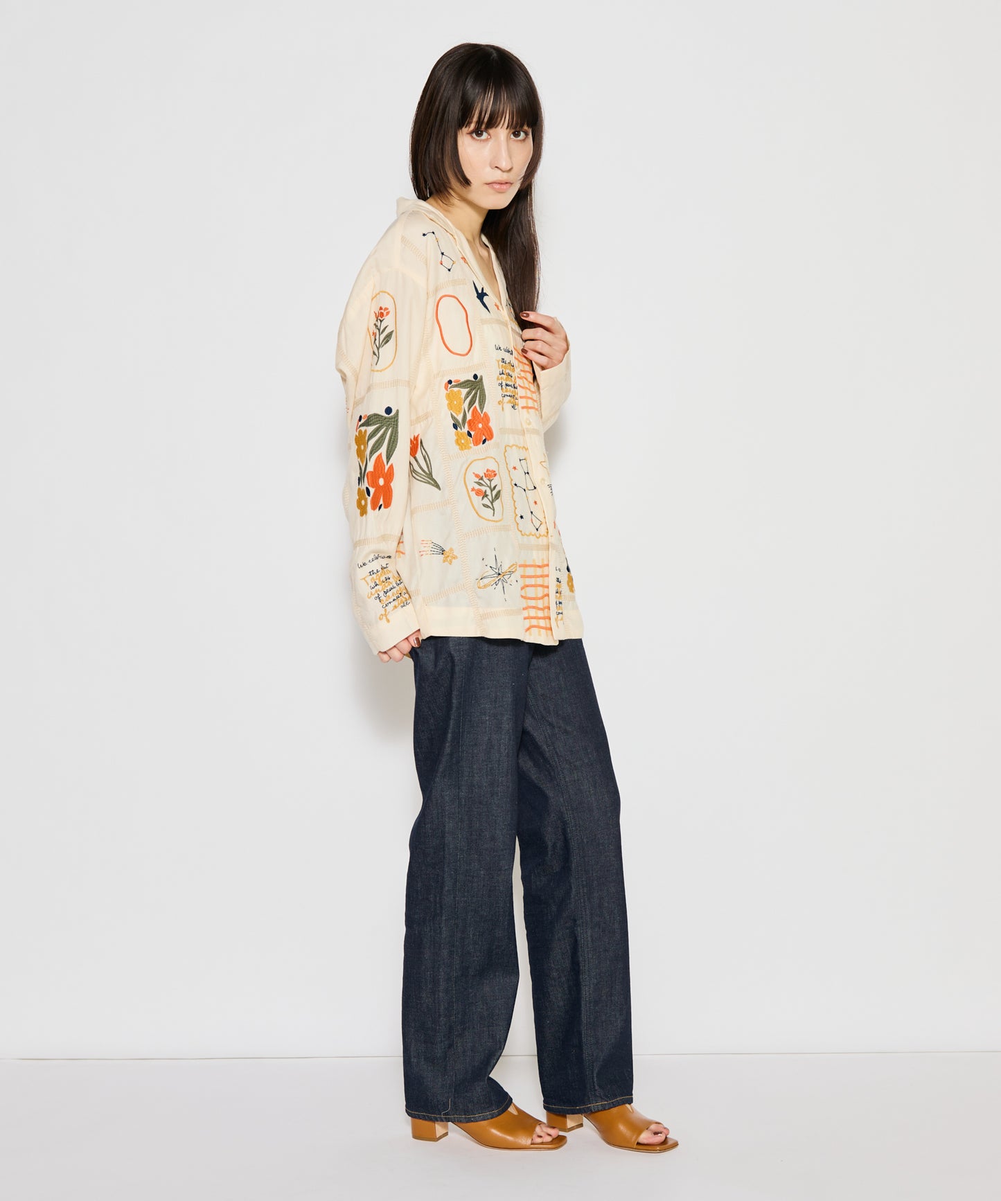 【MEN , WOMEN】LEIN / パッチワーク刺繍シャツ