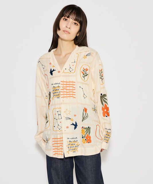 【MEN , WOMEN】LEIN / パッチワーク刺繍シャツの写真