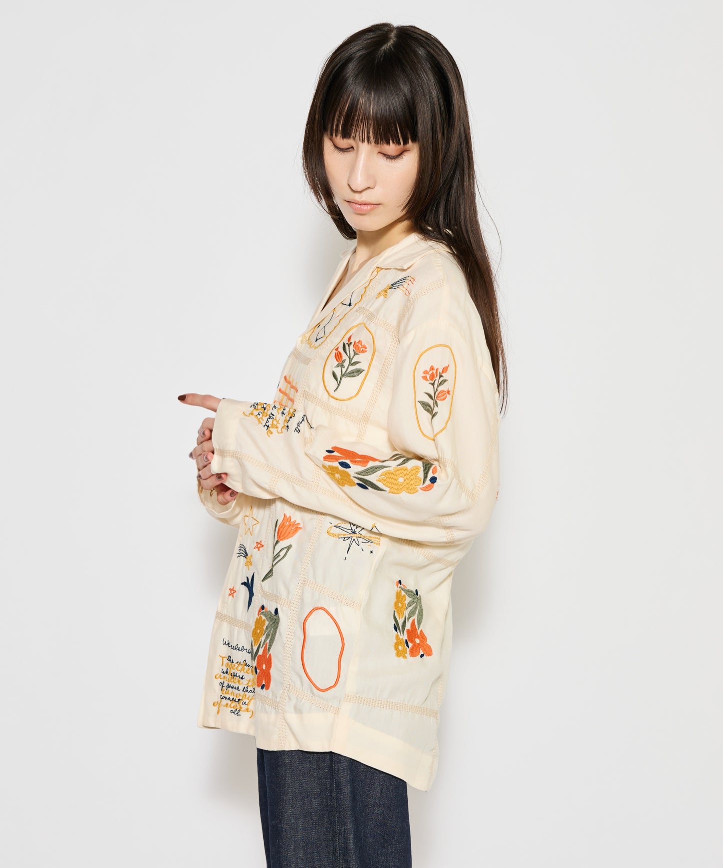 【MEN , WOMEN】LEIN / パッチワーク刺繍シャツ