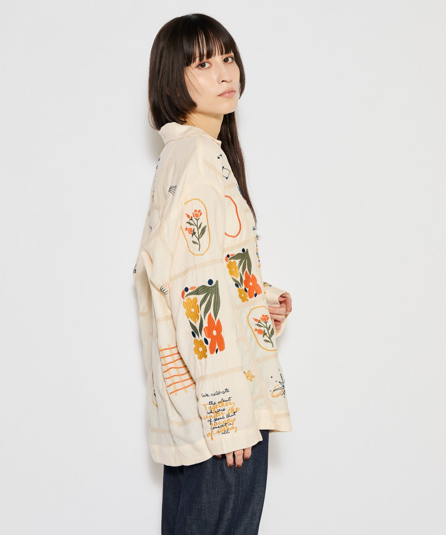 【MEN , WOMEN】LEIN / パッチワーク刺繍シャツ