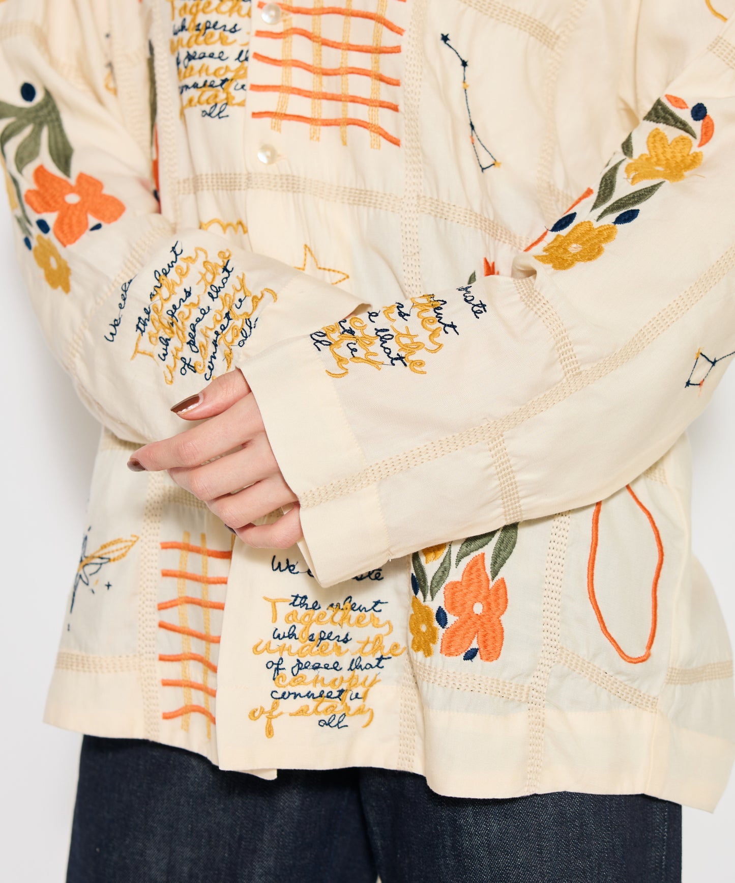 【MEN , WOMEN】LEIN / パッチワーク刺繍シャツ