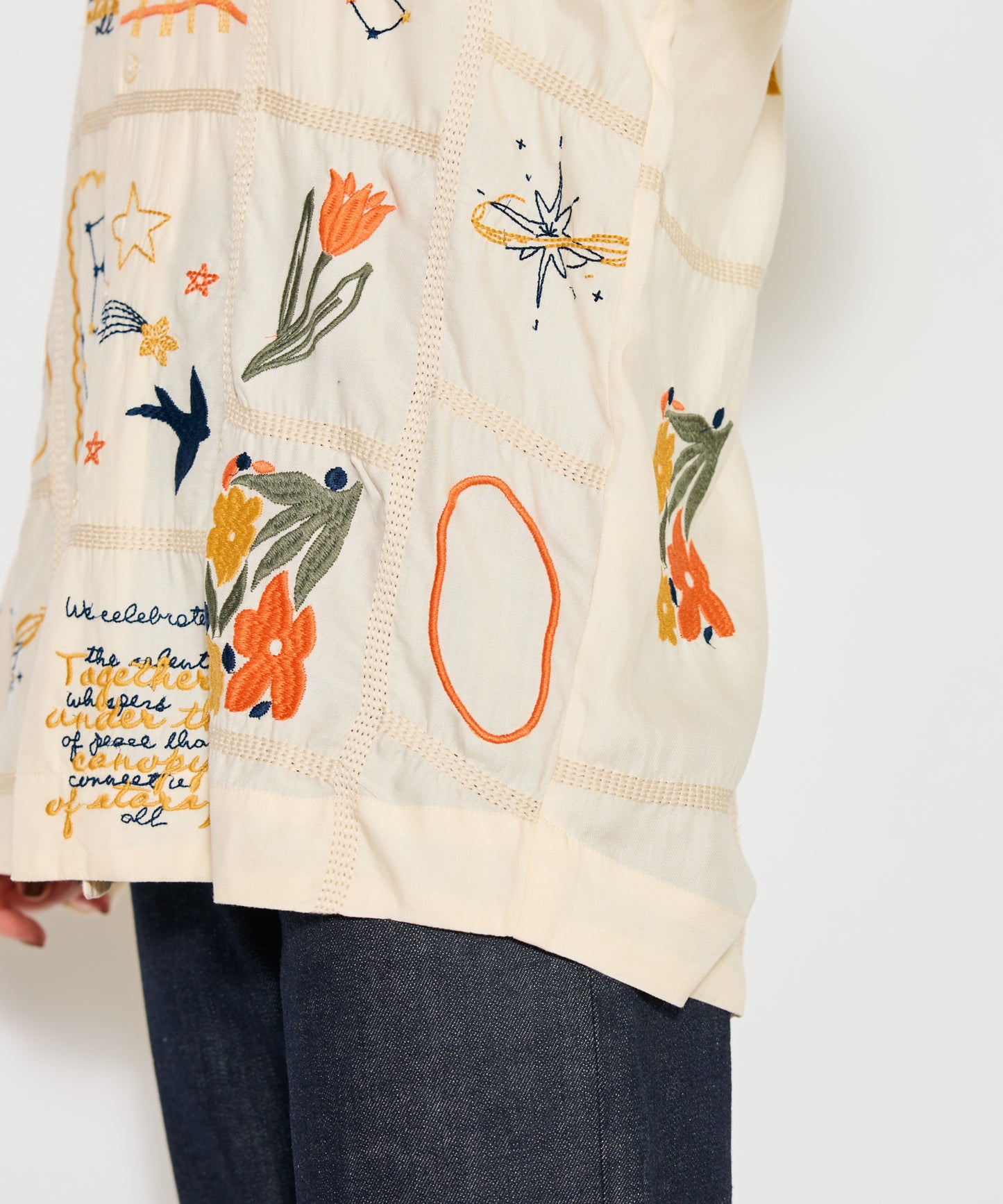 【MEN , WOMEN】LEIN / パッチワーク刺繍シャツ