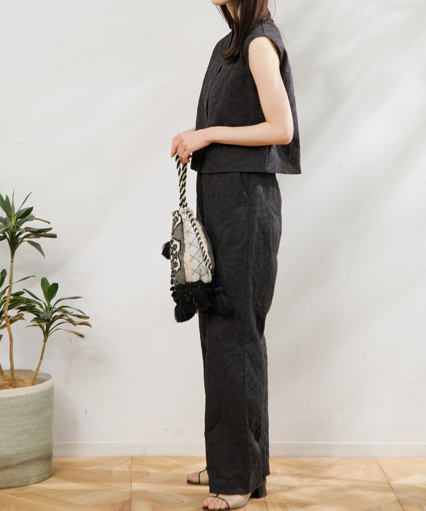 【WOMEN】LEIN / ハンドステッチ総柄イージーパンツ