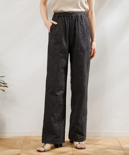 【WOMEN】LEIN / ハンドステッチ総柄イージーパンツの写真