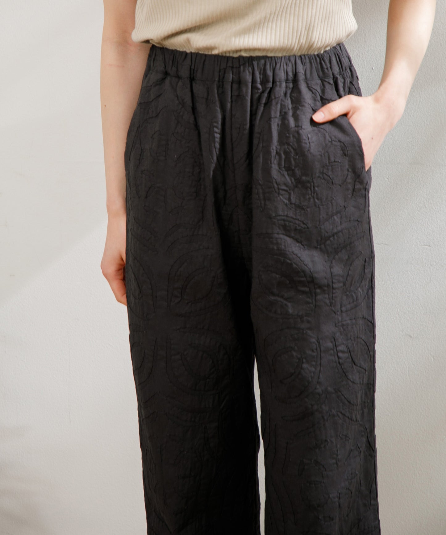 【WOMEN】LEIN / ハンドステッチ総柄イージーパンツ