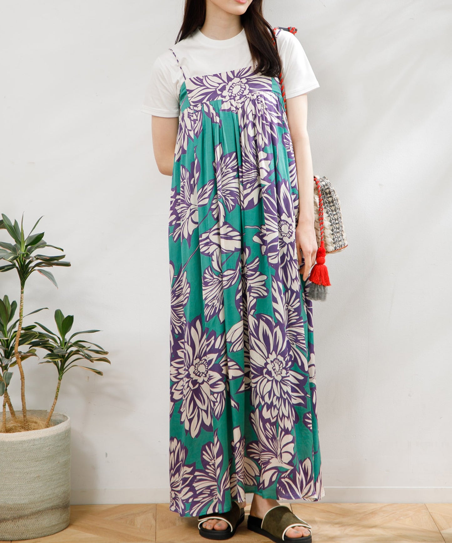 【WOMEN】LEIN / 総柄プリントキャミワンピース