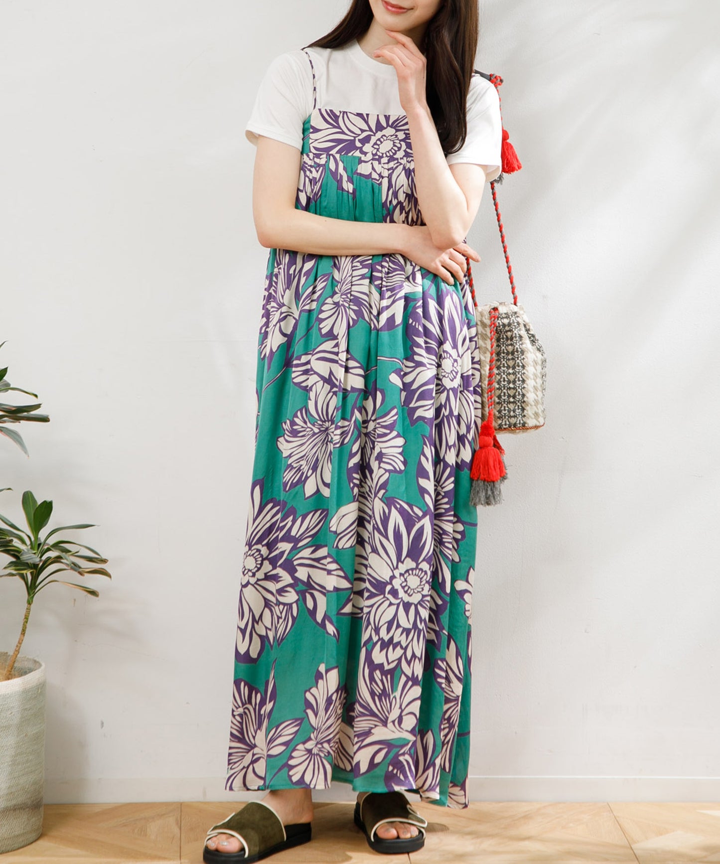 【WOMEN】LEIN / 千鳥格子柄巾着バッグ