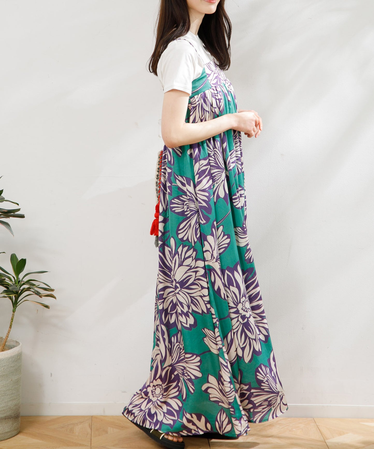 【WOMEN】LEIN / 総柄プリントキャミワンピース