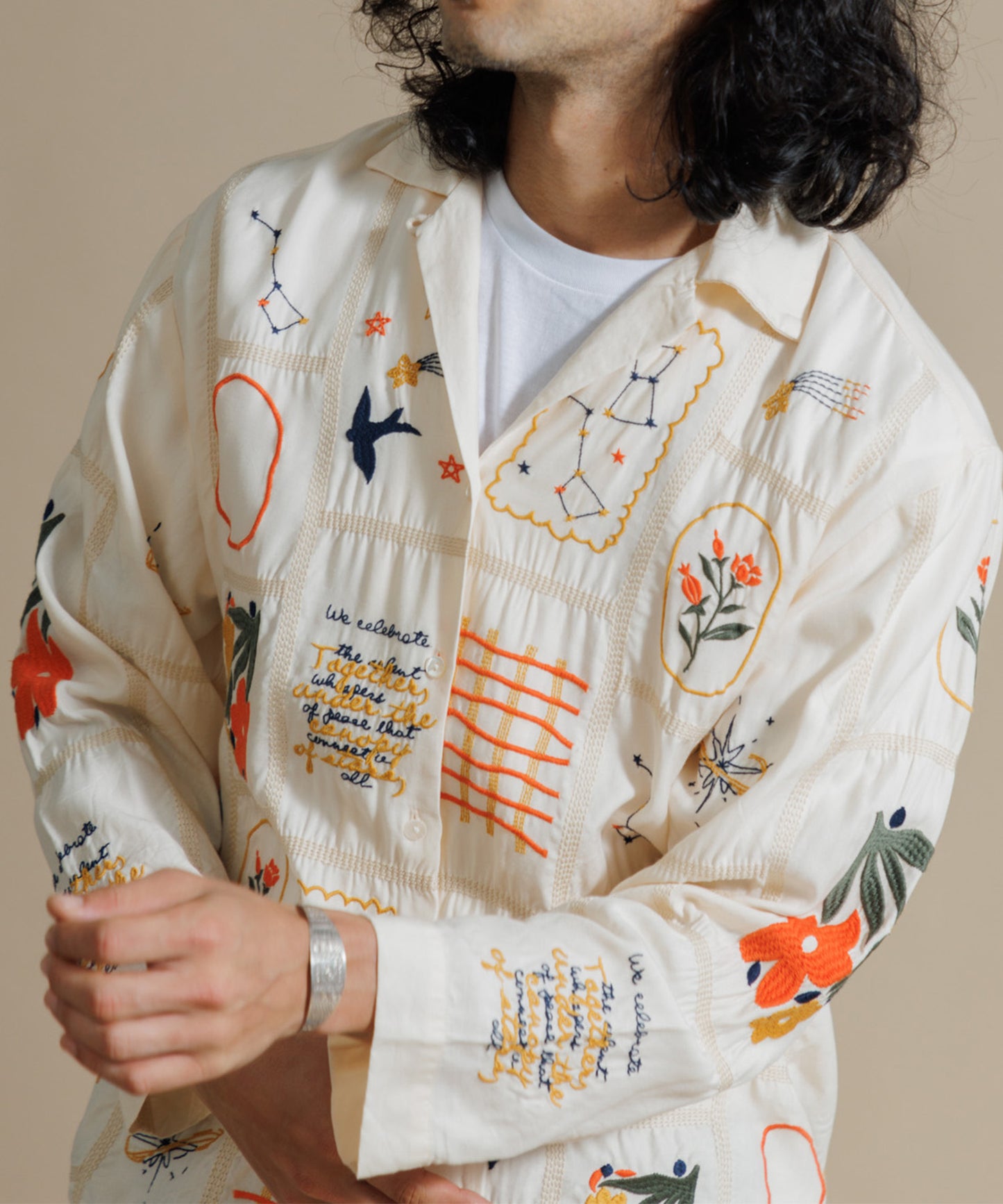 【MEN , WOMEN】LEIN / パッチワーク刺繍シャツ