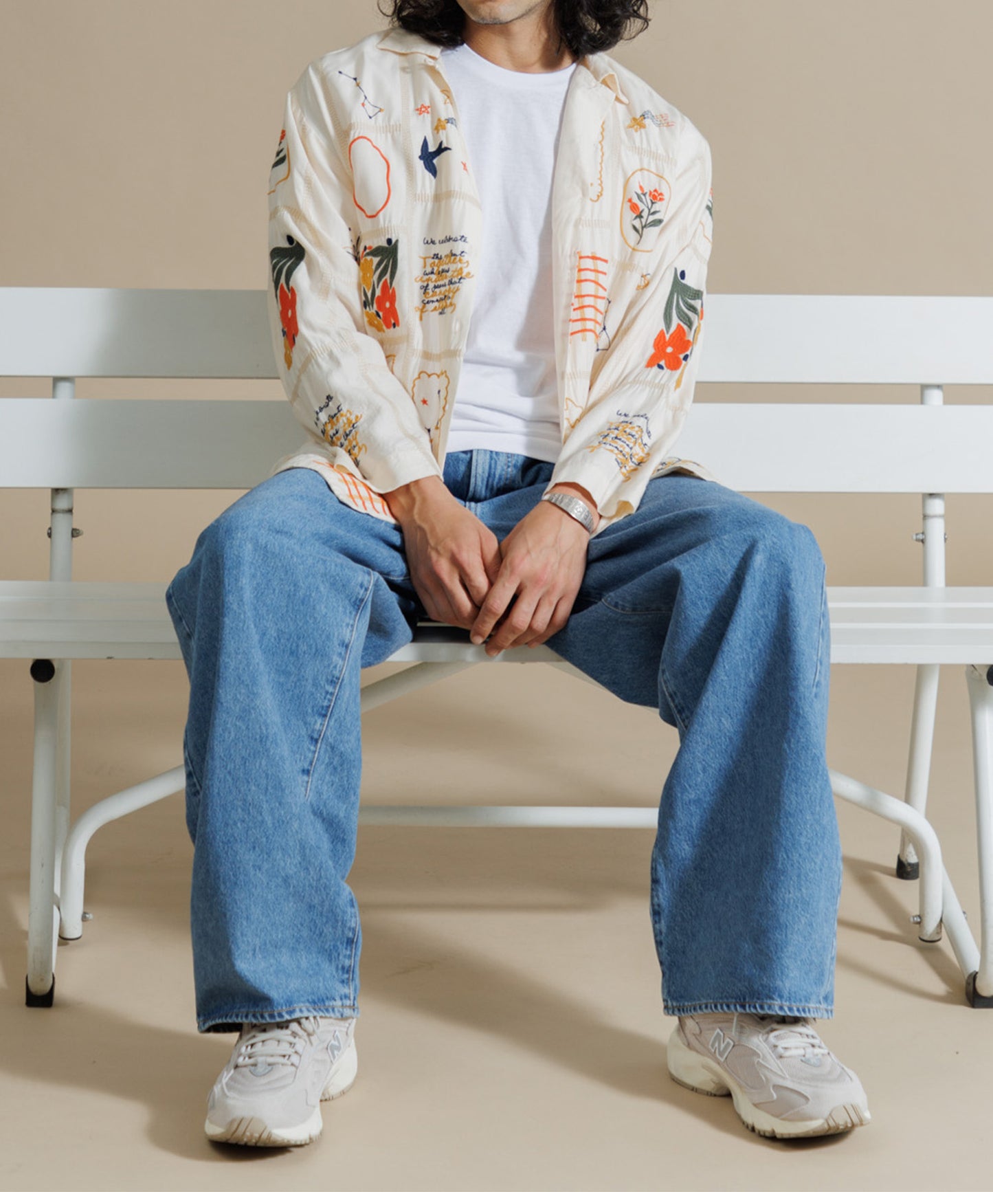 【MEN , WOMEN】LEIN / パッチワーク刺繍シャツ