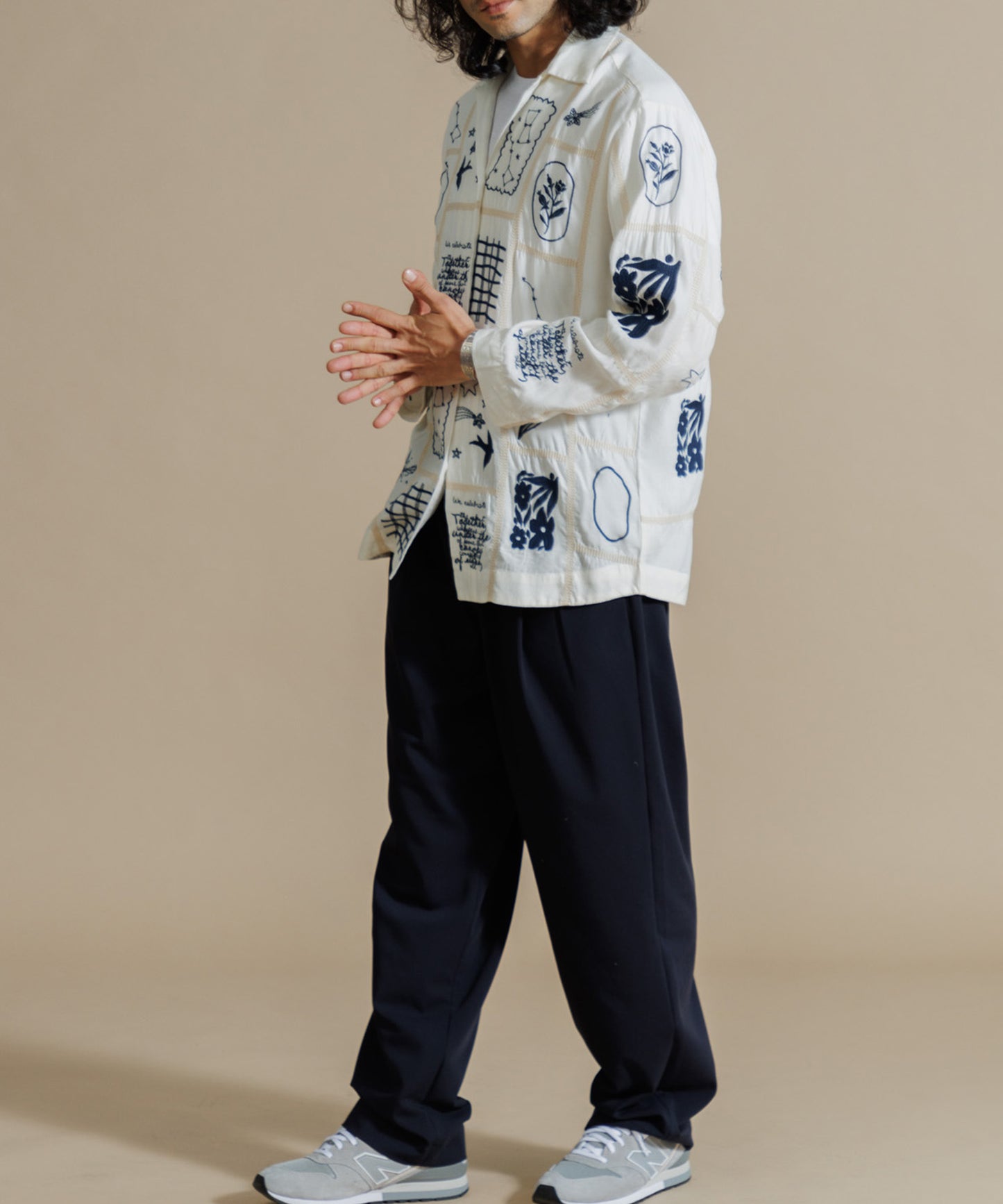 【MEN , WOMEN】LEIN / パッチワーク刺繍シャツ