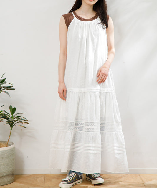 【WOMEN】LEIN / レース切り替えキャミワンピースの写真