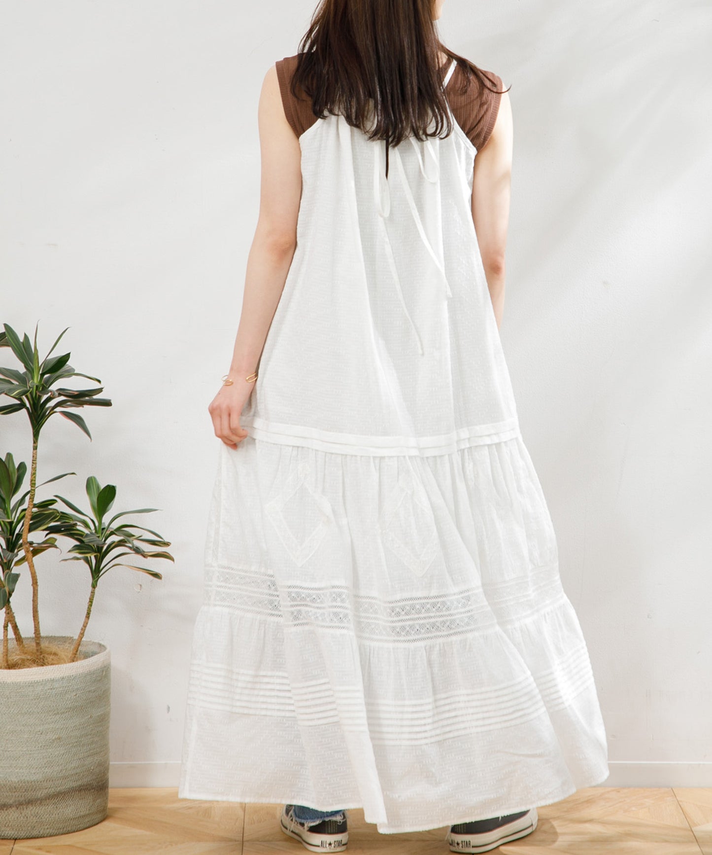 【WOMEN】LEIN / レース切り替えキャミワンピース