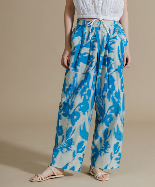 【WOMEN】LEIN / コットンシルクリーフプリントパンツの写真