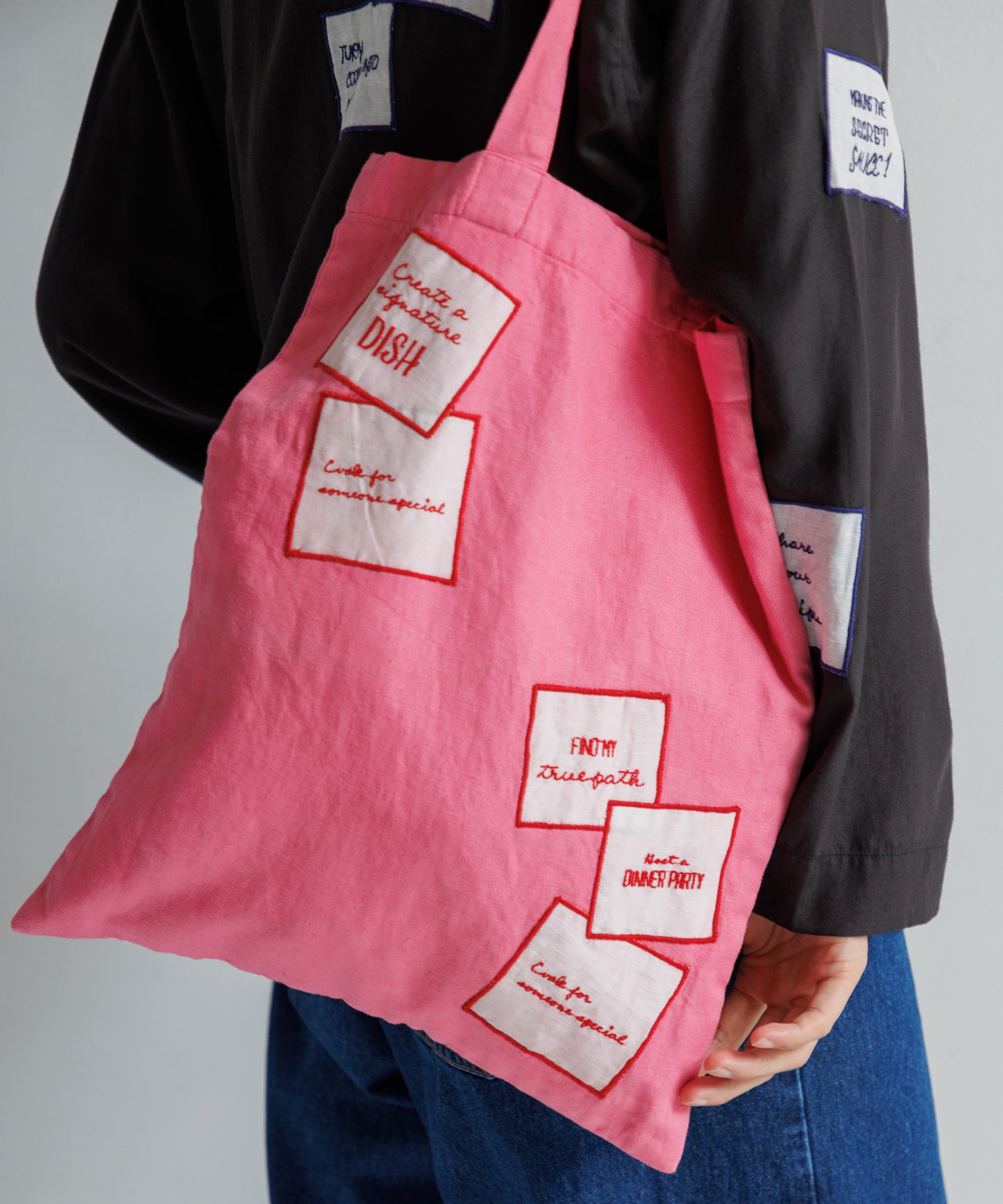 【MEN , WOMEN】LEIN / アップリケ刺繍トートバッグ