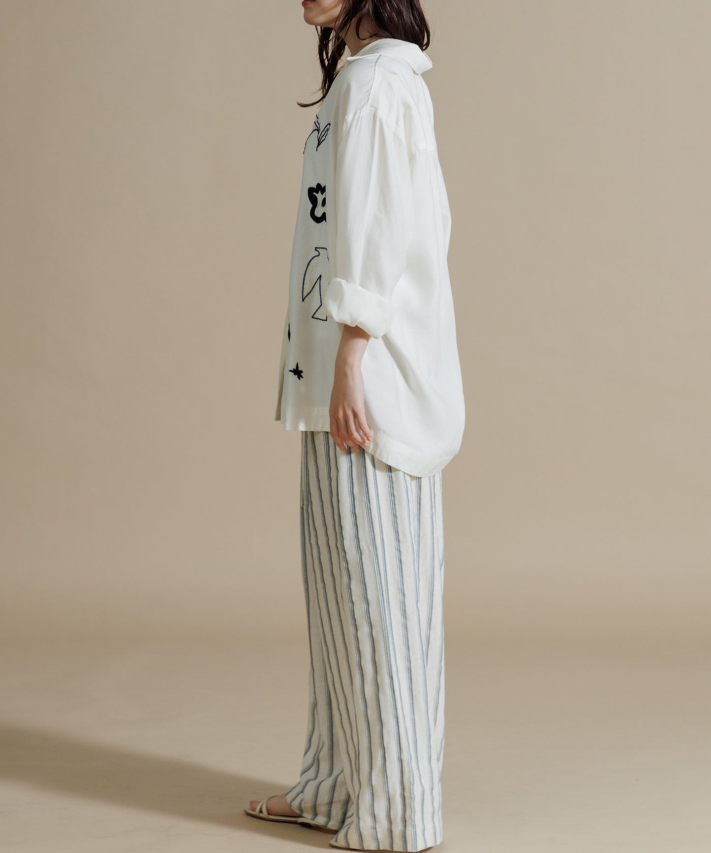 【MEN , WOMEN】LEIN / お絵描き刺繍シャツ