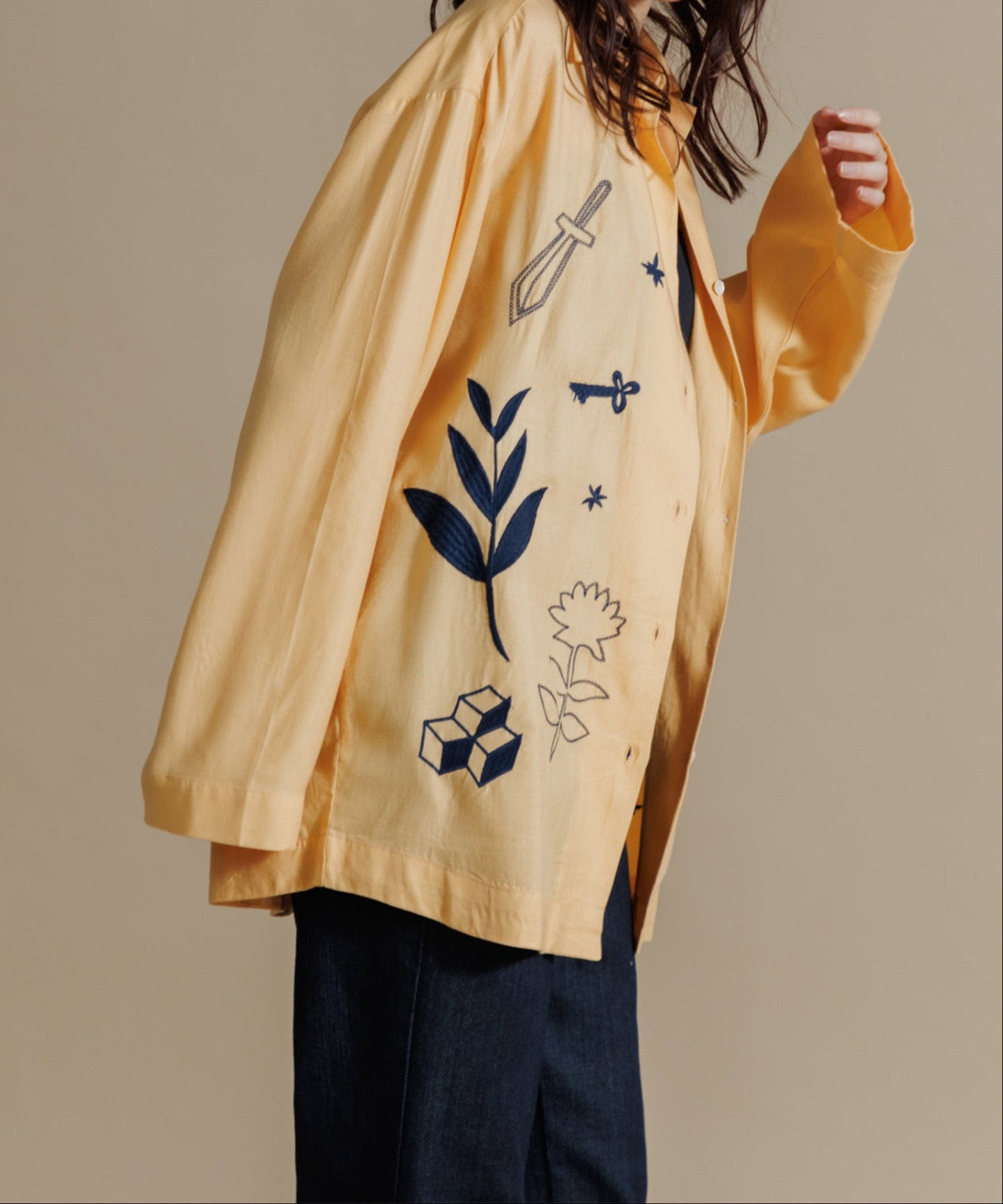 【MEN , WOMEN】LEIN / お絵描き刺繍シャツ