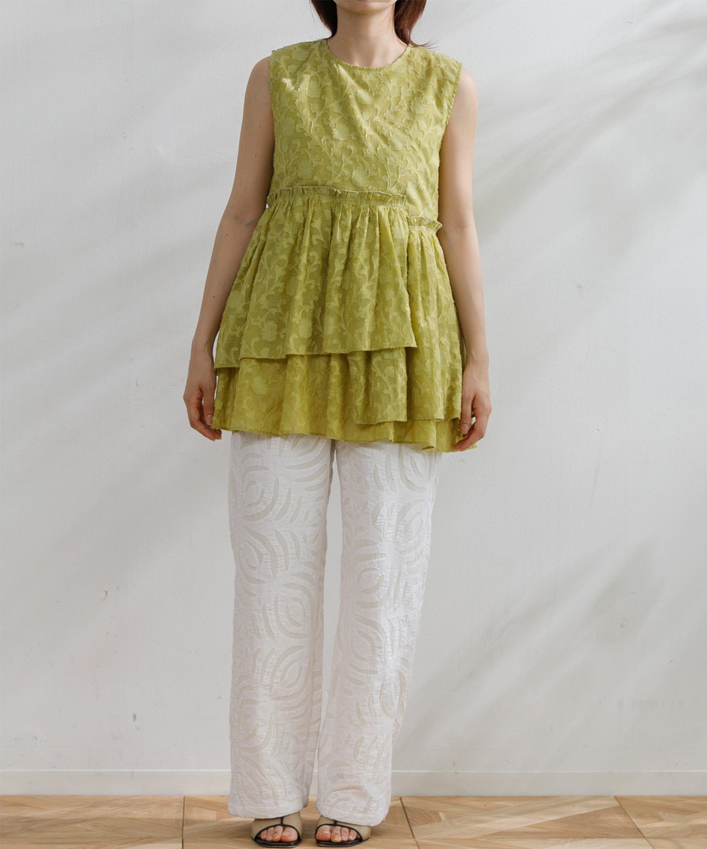 【WOMEN】LEIN / ハンドステッチ総柄イージーパンツ