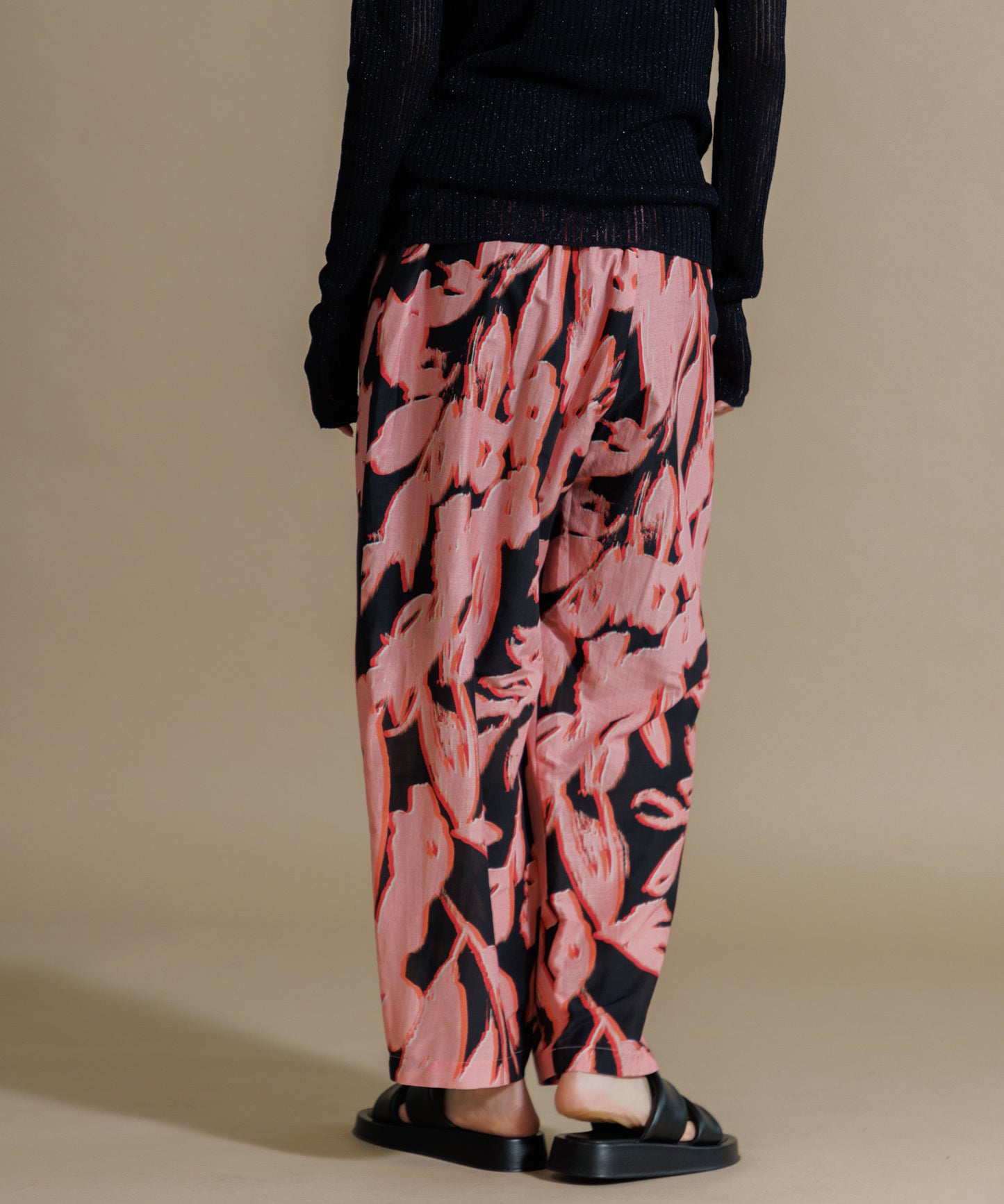 【WOMEN】LEIN / コットンシルクリーフプリントパンツ