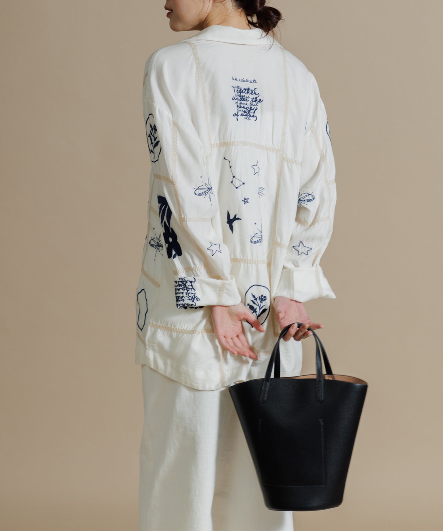 【MEN , WOMEN】LEIN / パッチワーク刺繍シャツ