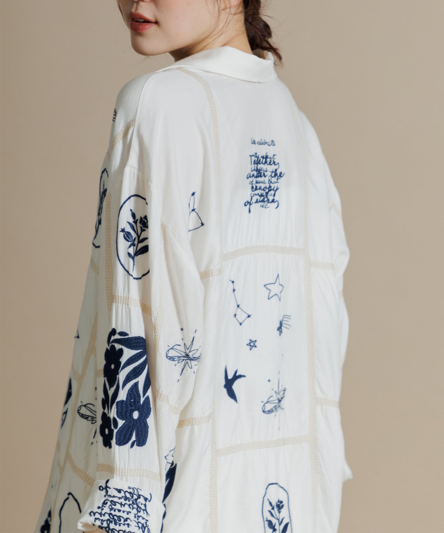 【MEN , WOMEN】LEIN / パッチワーク刺繍シャツ